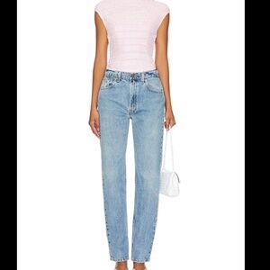 *Like New* aligrace Vintage Classic Relaxed Straight Jeans in Medium Dark